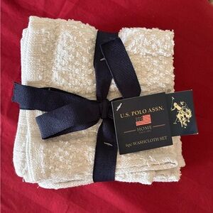 NWT U.S. Polo Assn Home 6pc Washcloth Set – Classic White